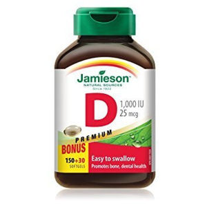 Jamieson Vitamín D3 1000 IU 150+30 kapslí zdarma (6 měsíců)